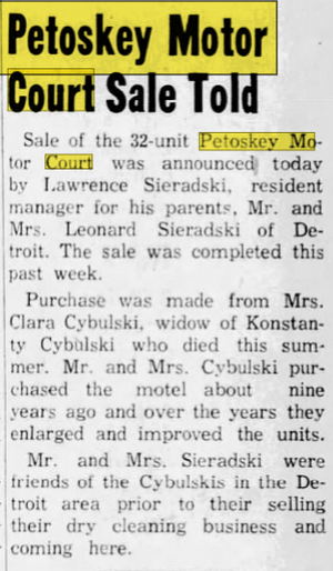 Petoskey Motel (Superior Motel, Petoskey Motor Court) - Sept 1960 Sold To Sieradskis (newer photo)